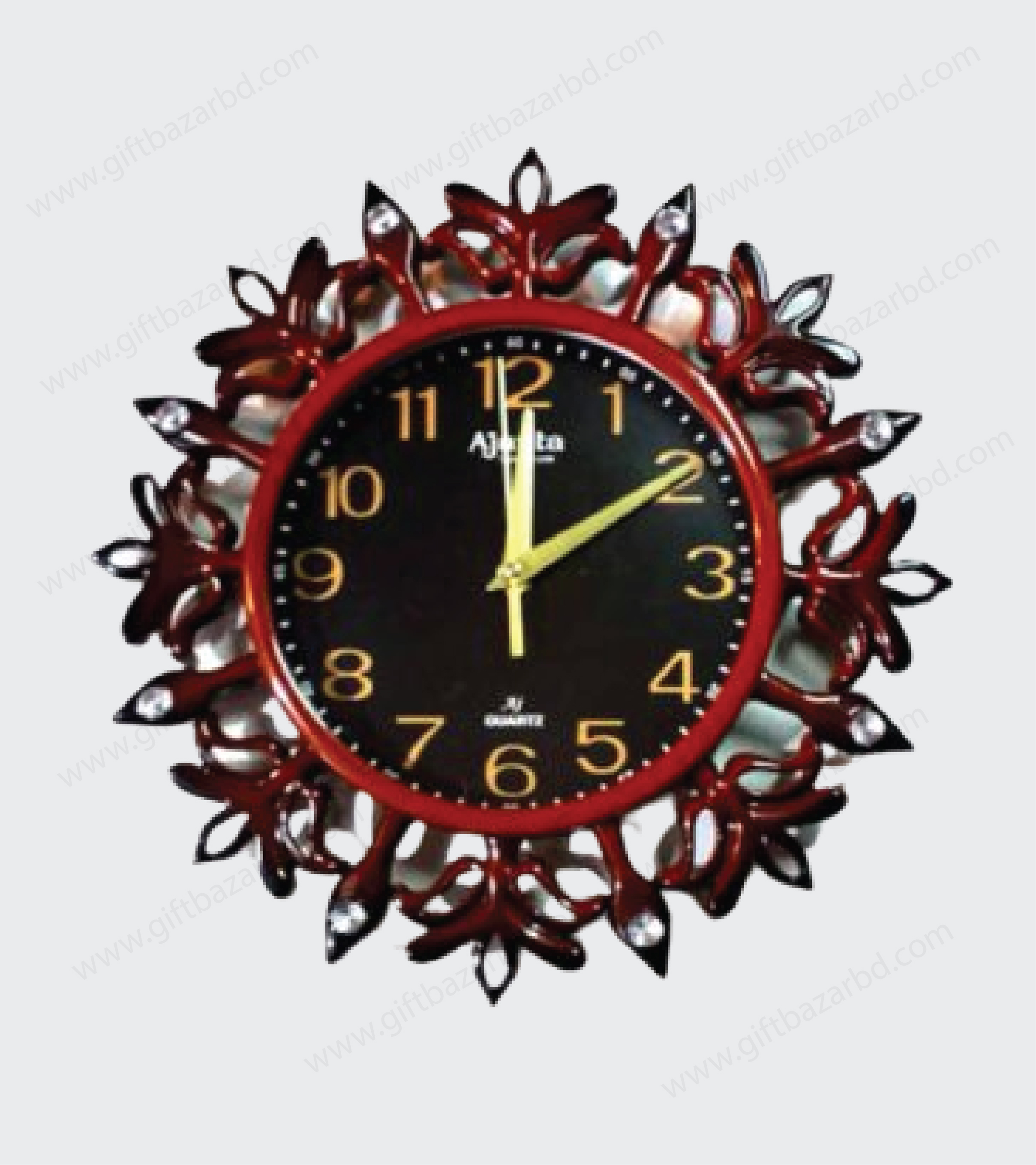 Floral Solid Analogue Wall Clock